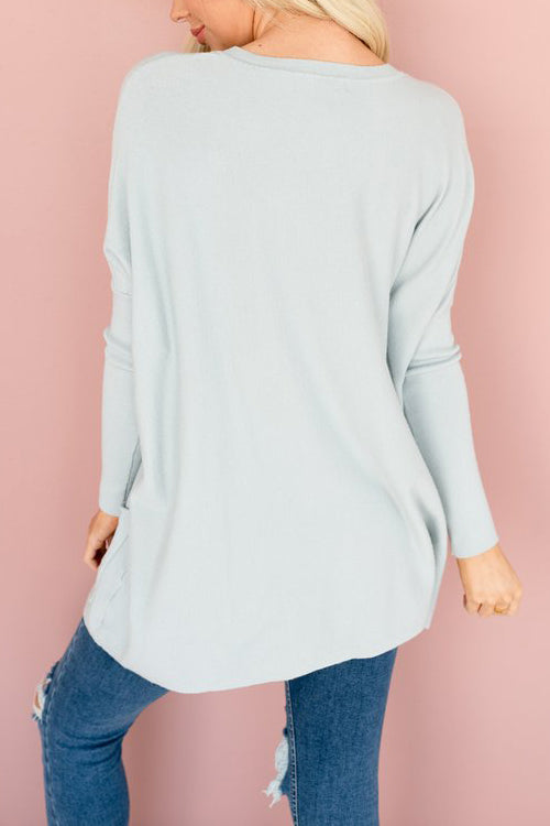 Pockets Long Sleeve Loose T Shirt - Fashionpara
