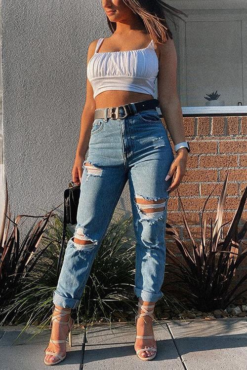 Pleated Sleeveless Tank Top - Fashionpara