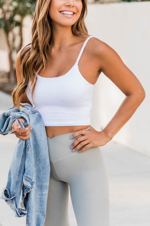 Solid Slip Yoga Top - Fashionpara