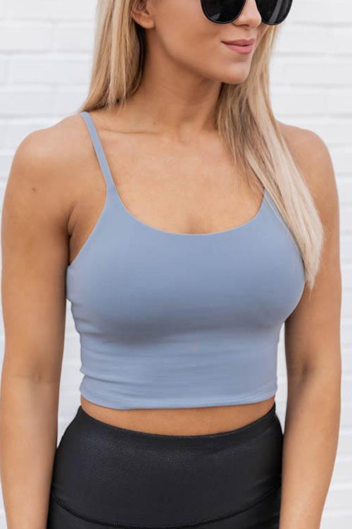Solid Slip Yoga Top - Fashionpara