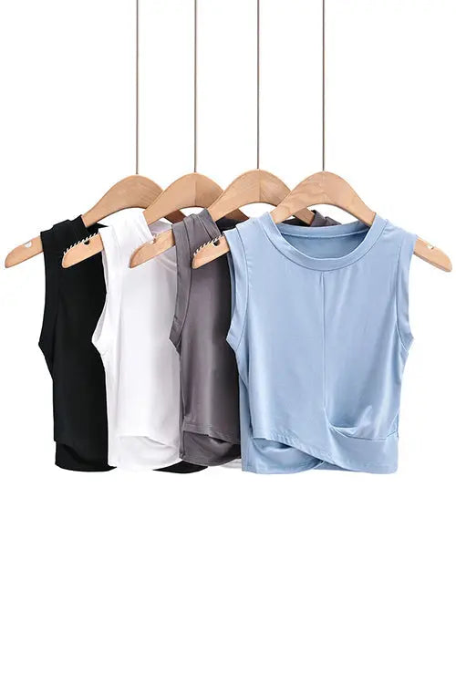 Cross O Neck Tank Top - Fashionpara