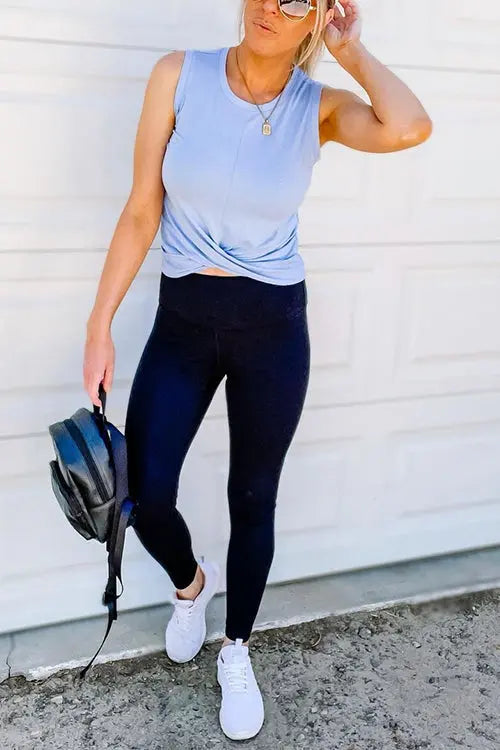 Cross O Neck Tank Top - Fashionpara