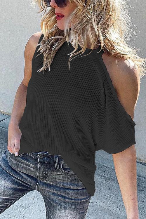 Cold Shoulder Sleeveless T Shirts - Fashionpara