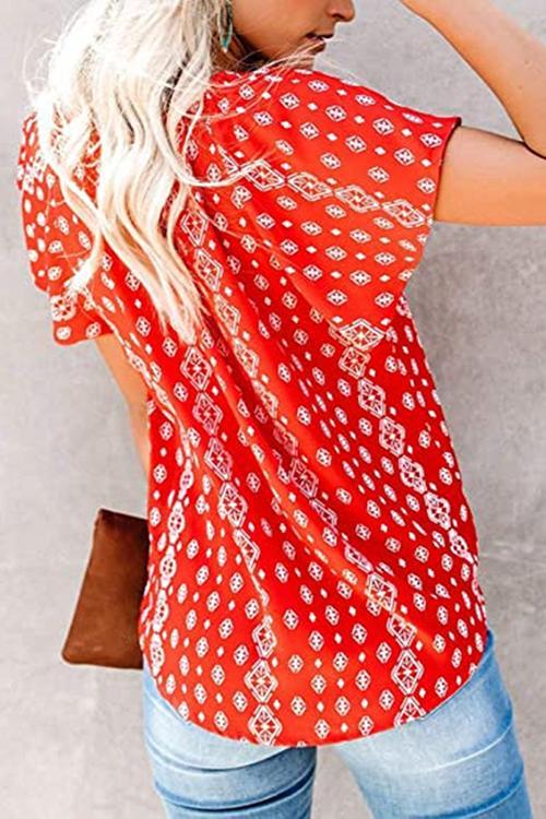 V Neck Loose Blouse - Fashionpara