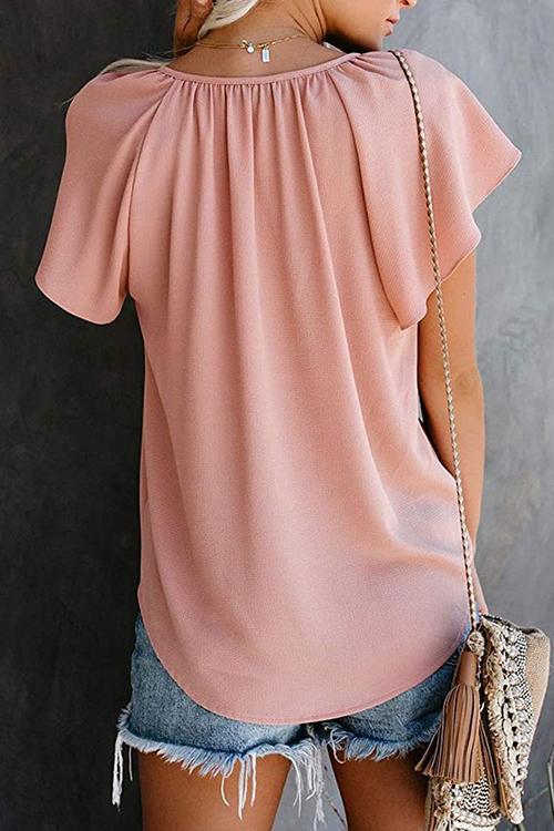 V Neck Loose Blouse - Fashionpara