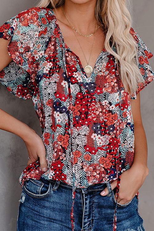 V Neck Loose Blouse - Fashionpara