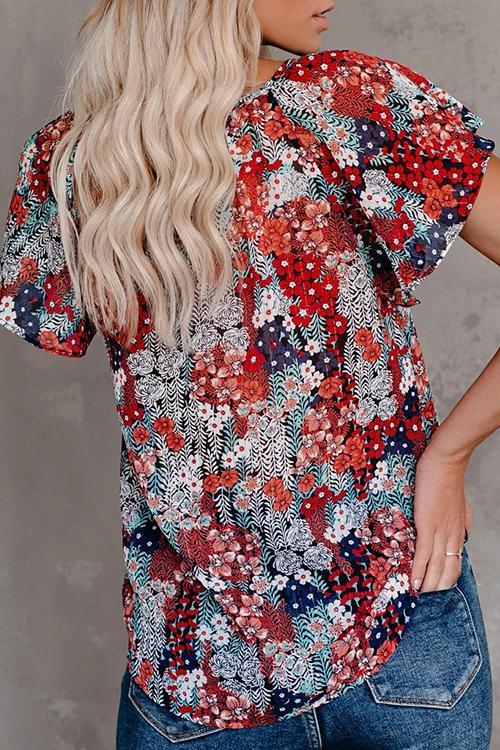 V Neck Loose Blouse - Fashionpara