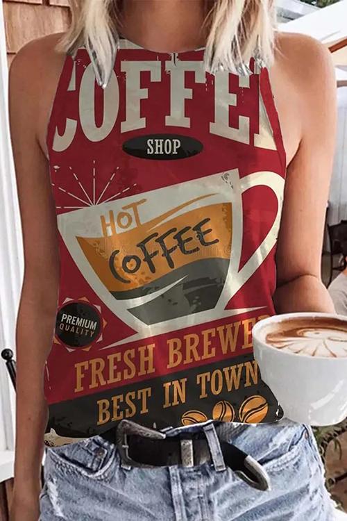 Fruits Print Sleeveless T Shirt - Fashionpara