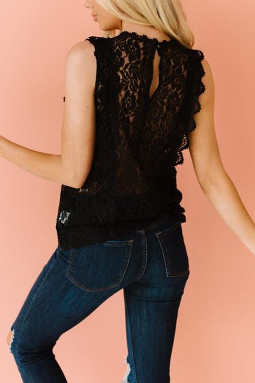 Lace V Neck Blouse - Fashionpara