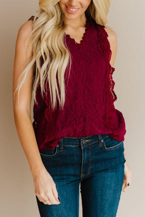 Lace V Neck Blouse - Fashionpara