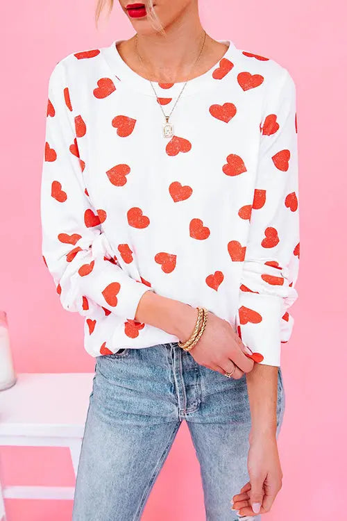 First Love Heart Long Sleeve T Shirt - Fashionpara