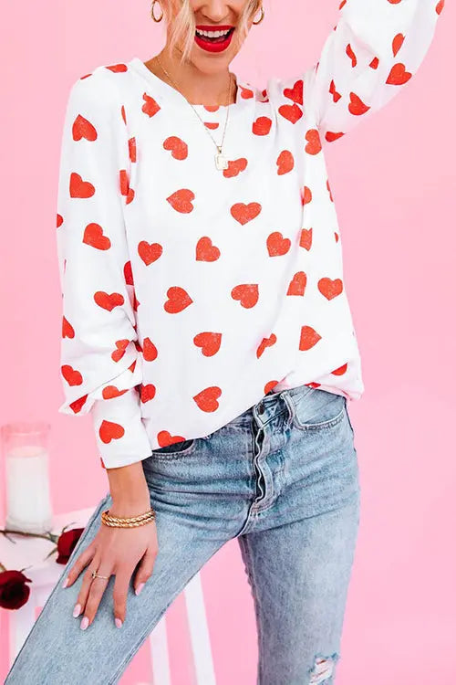 First Love Heart Long Sleeve T Shirt - Fashionpara