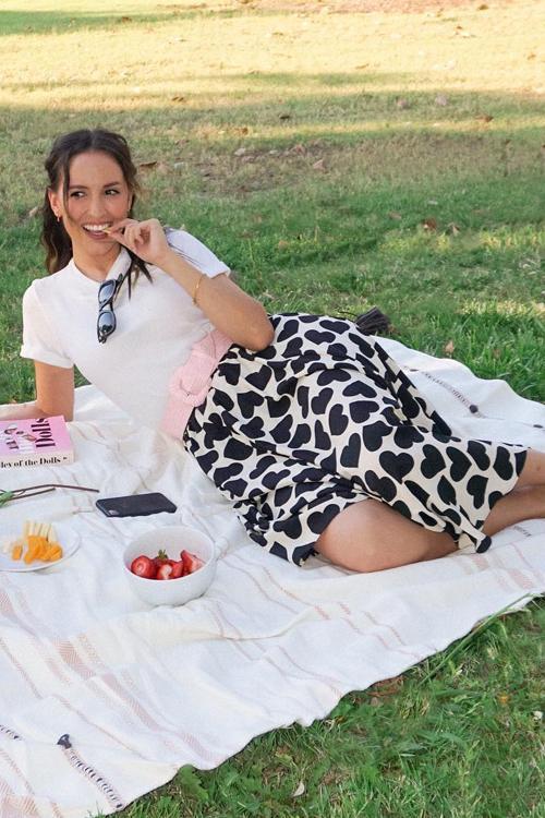 Full Of Love A-Line Knit Midi Skirt - Fashionpara