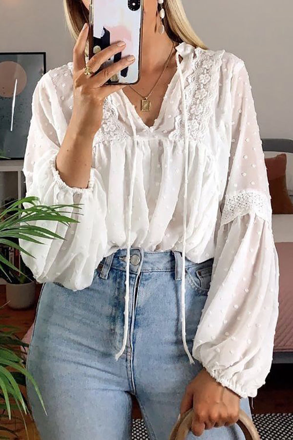 Swiss Dot Babydoll Top - Fashionpara