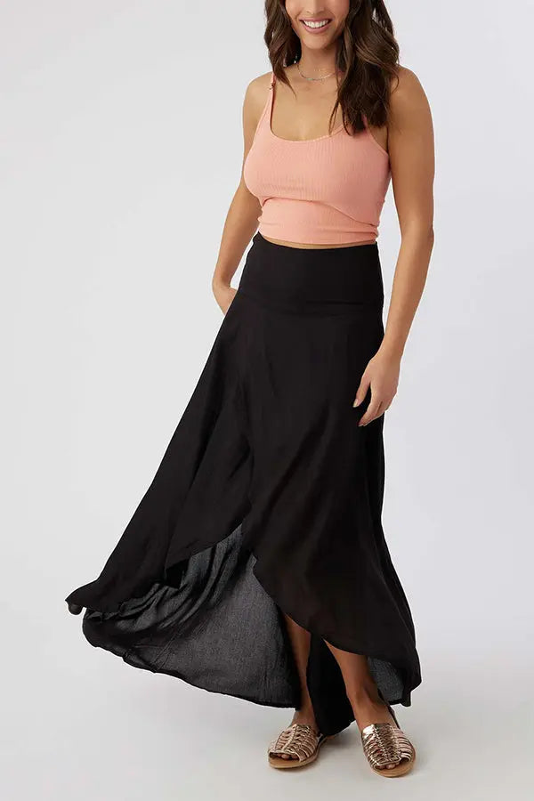 High Low Flare Shape Maxi Skirts - Fashionpara