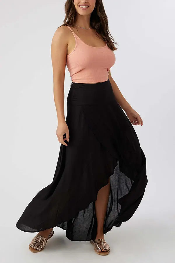 High Low Flare Shape Maxi Skirts - Fashionpara