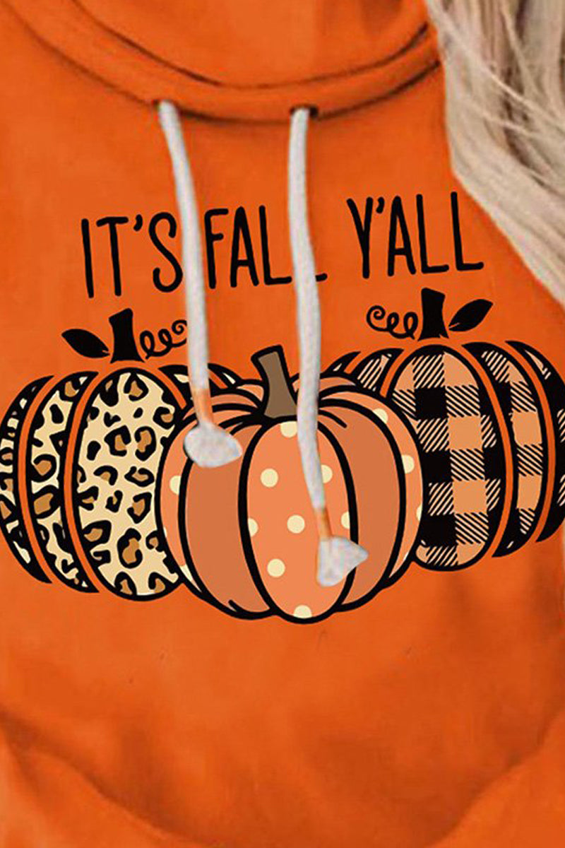 Women's Pumpkin Turtleneck Hoodie - Fashionpara