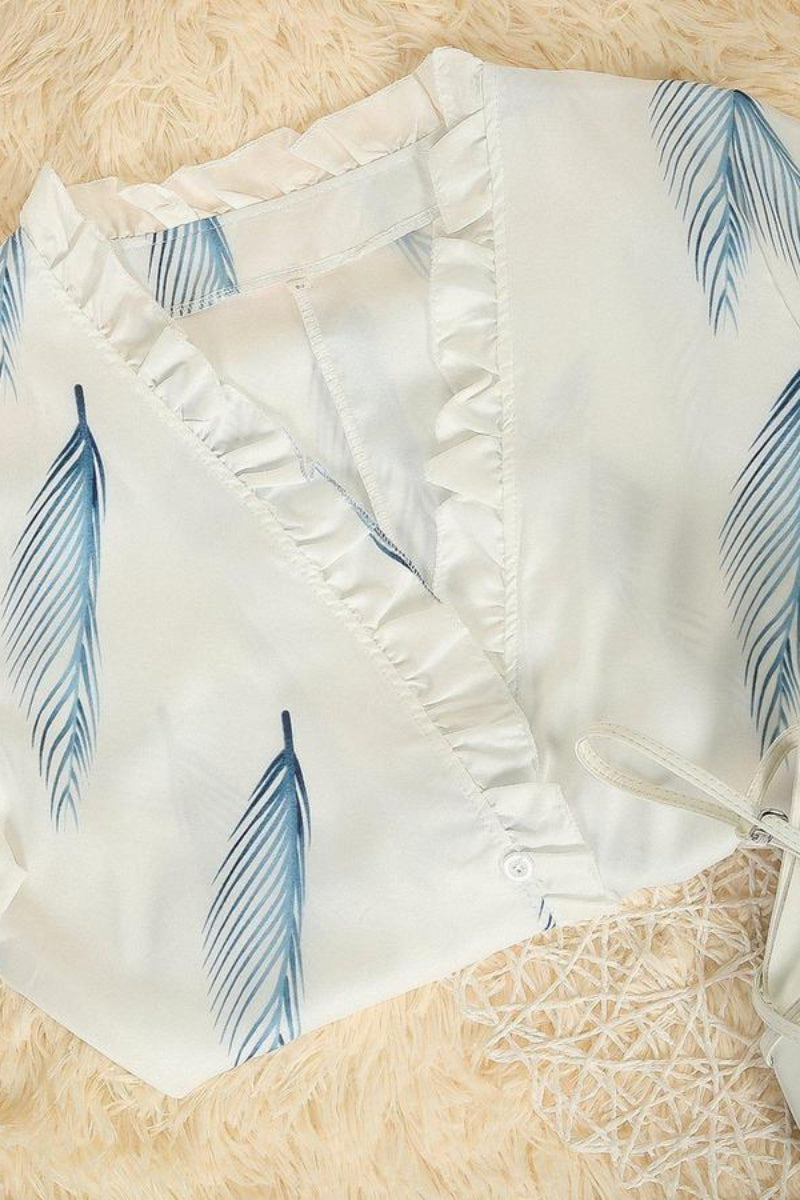 Go Your Own Way Feather Print Dress - Fashionpara