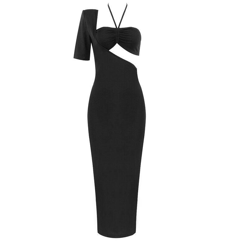 Rozy Bodycon Midi Dress - Classic Black - Fashionpara