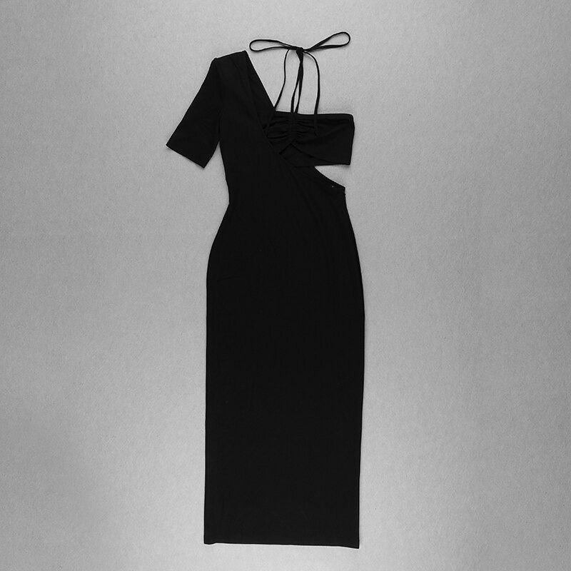 Rozy Bodycon Midi Dress - Classic Black - Fashionpara