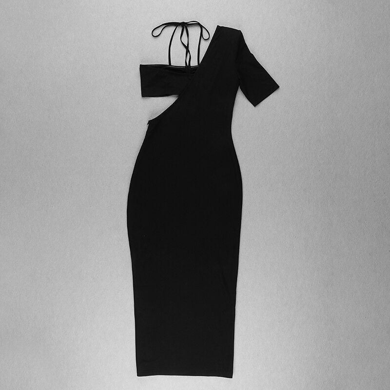 Rozy Bodycon Midi Dress - Classic Black - Fashionpara