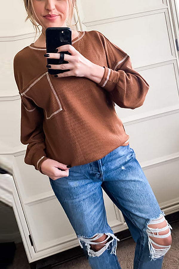 Finally Friday Waffle Knit Top - Fashionpara