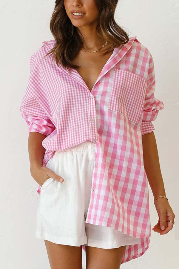 One Split Wonder Plaid Button Shirt - Fashionpara