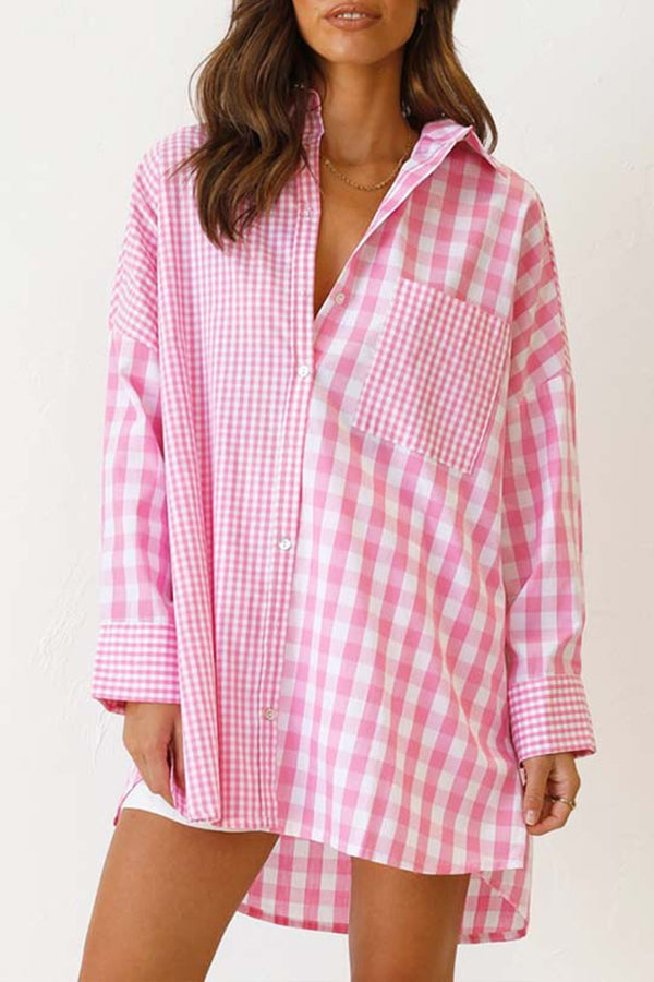 One Split Wonder Plaid Button Shirt - Fashionpara