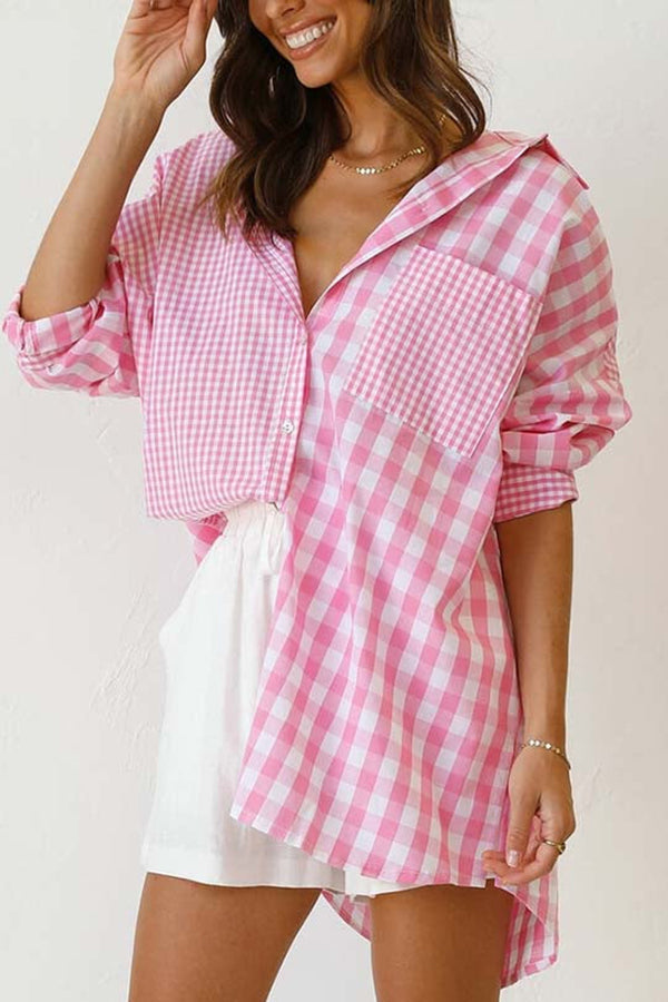 One Split Wonder Plaid Button Shirt - Fashionpara