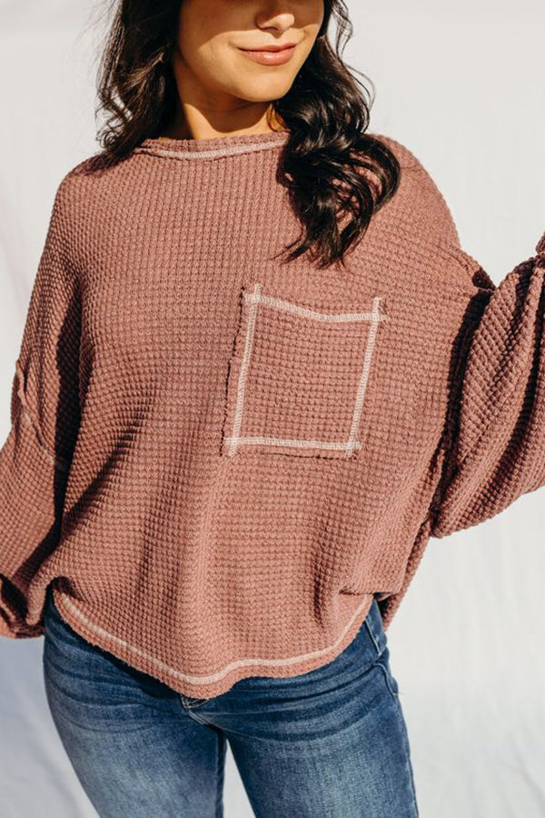Finally Friday Waffle Knit Top - Fashionpara