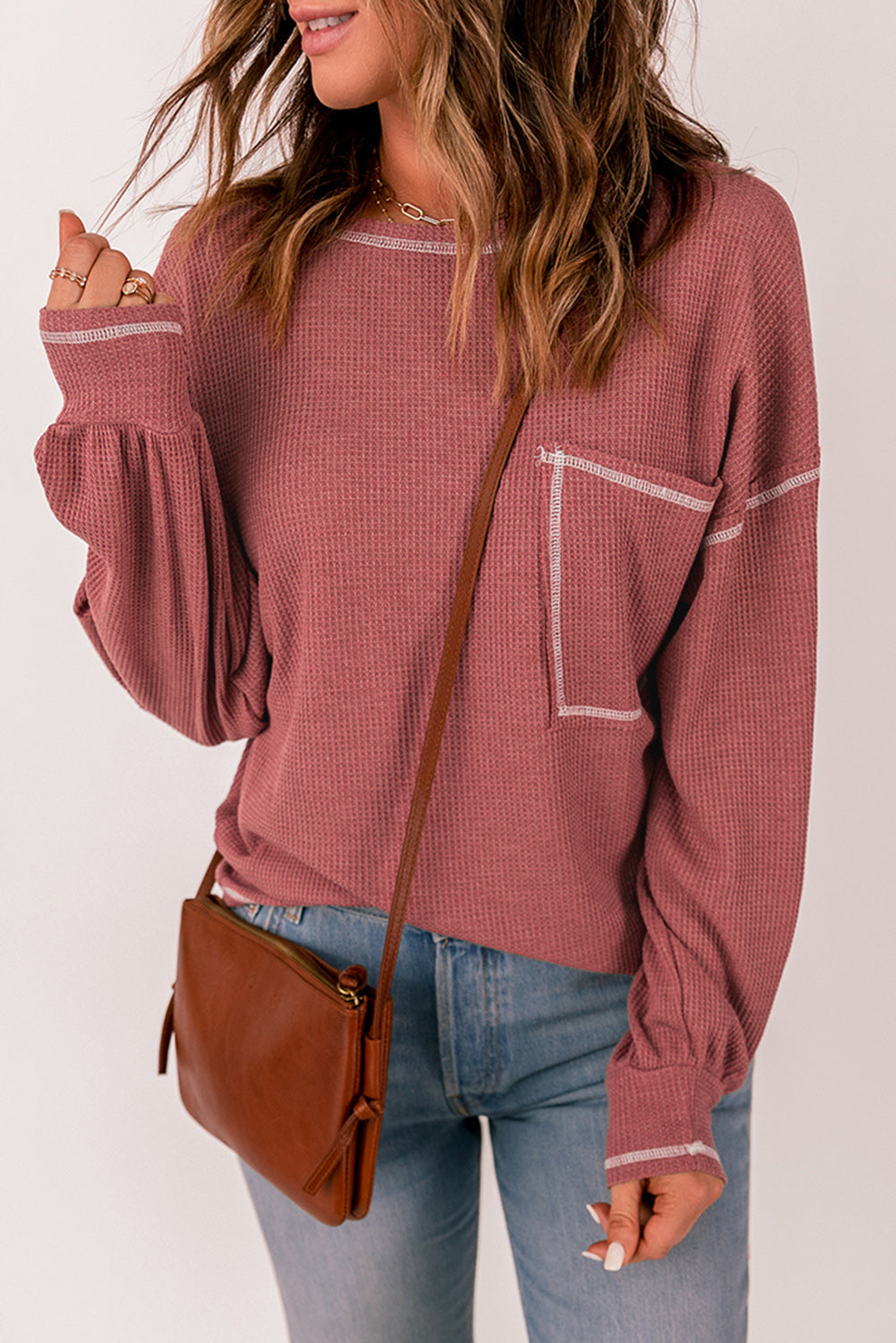 Finally Friday Waffle Knit Top - Fashionpara