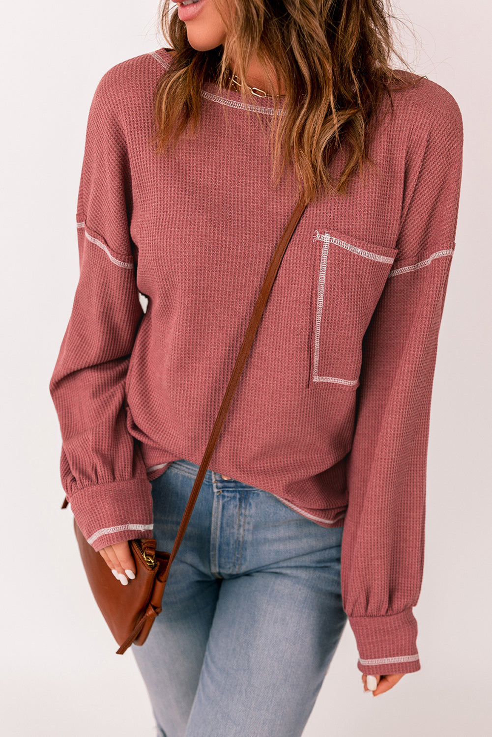Finally Friday Waffle Knit Top - Fashionpara