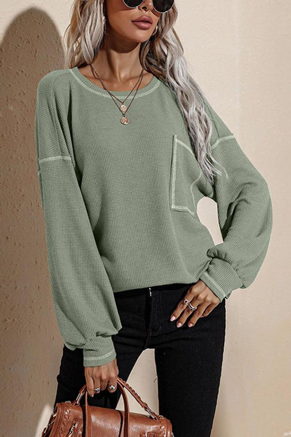 Finally Friday Waffle Knit Top - Fashionpara