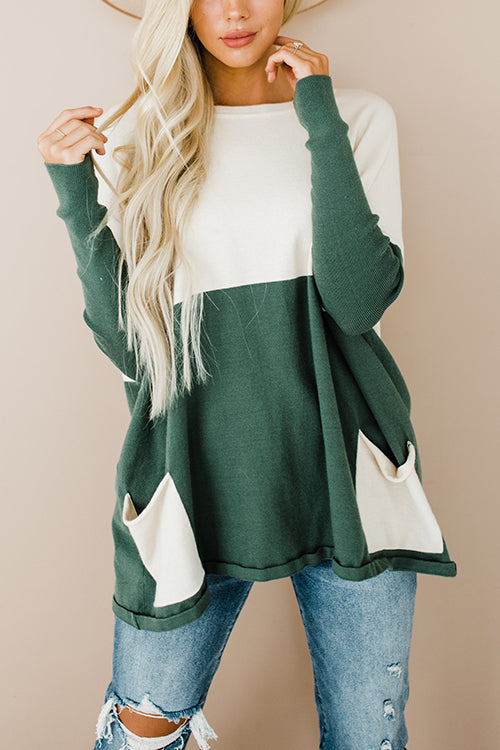 Get Comfortable Double Pocket Sweater - Fashionpara