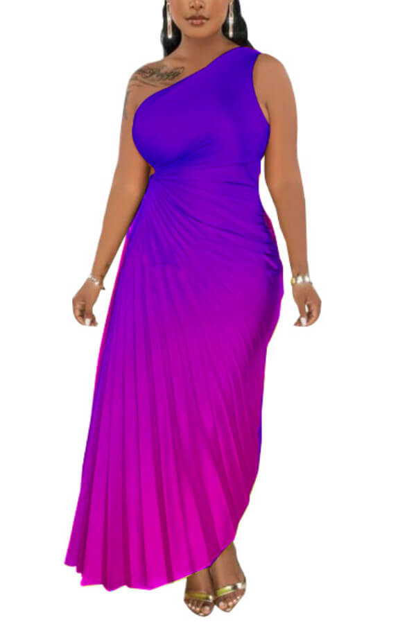 Gradient plain print dress - Fashionpara