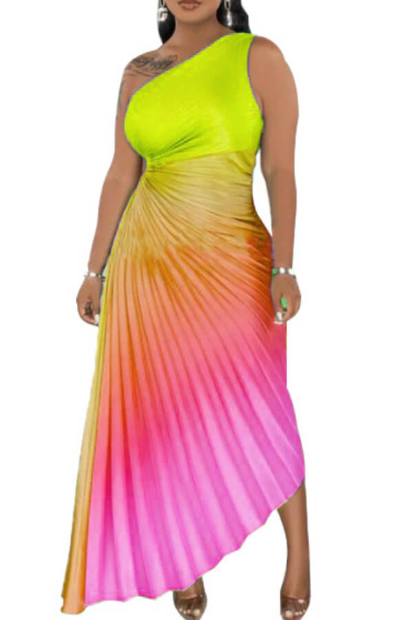 Gradient plain print dress - Fashionpara