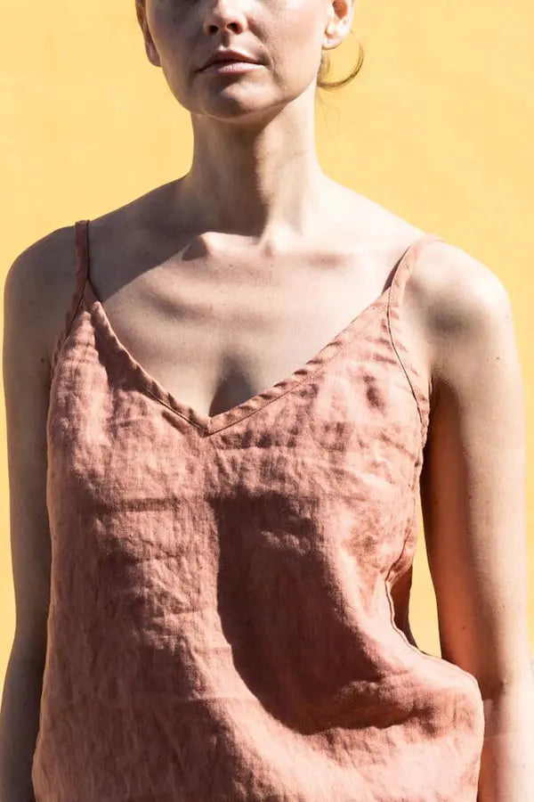 Solid Linen Tank Top - Fashionpara