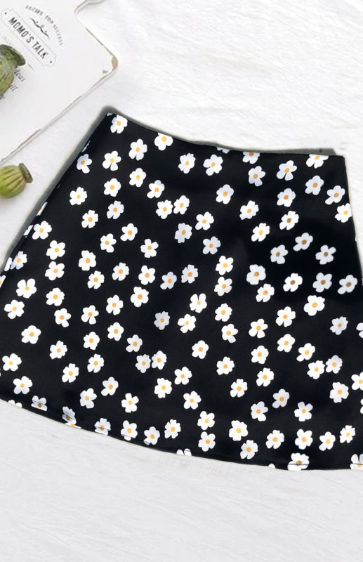 Women's High Waist Satin Print A Fashion Sexy Half-Body Skirt - Fashionpara