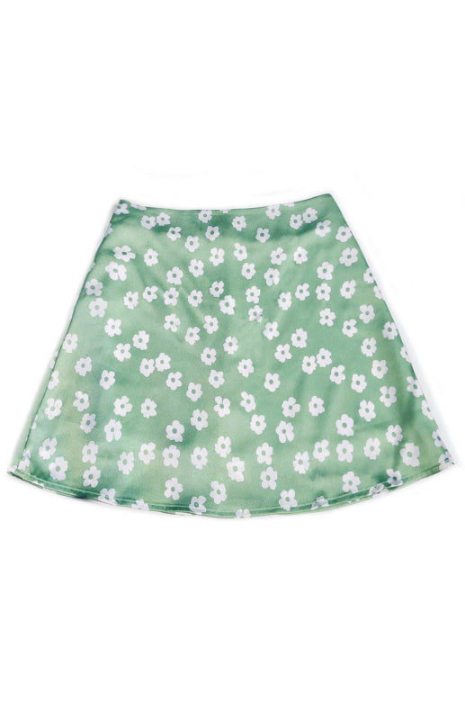 Women's High Waist Satin Print A Fashion Sexy Half-Body Skirt - Fashionpara