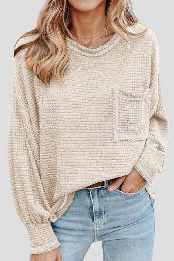 Finally Friday Waffle Knit Top - Fashionpara