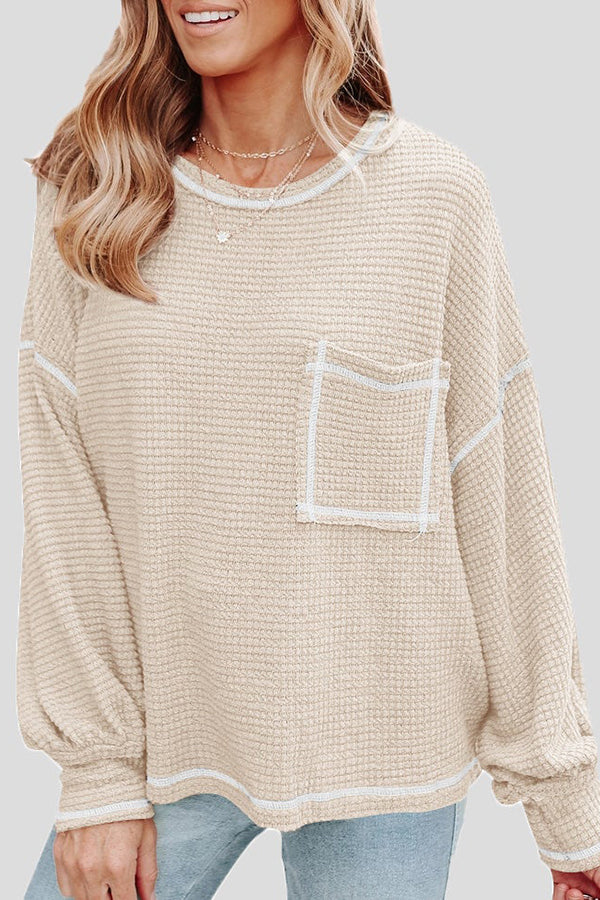 Finally Friday Waffle Knit Top - Fashionpara