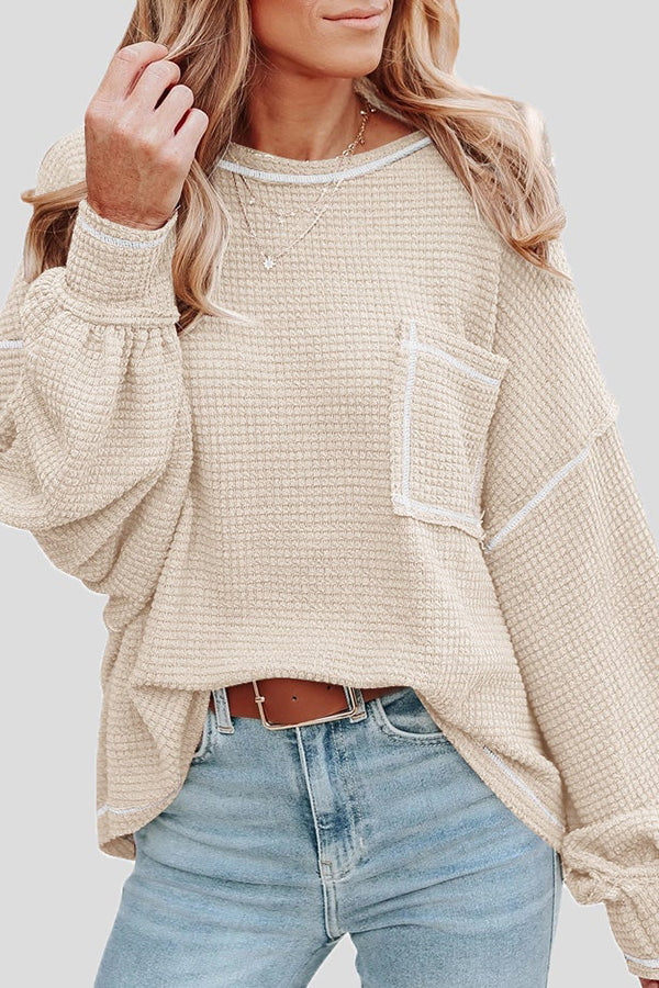 Finally Friday Waffle Knit Top - Fashionpara