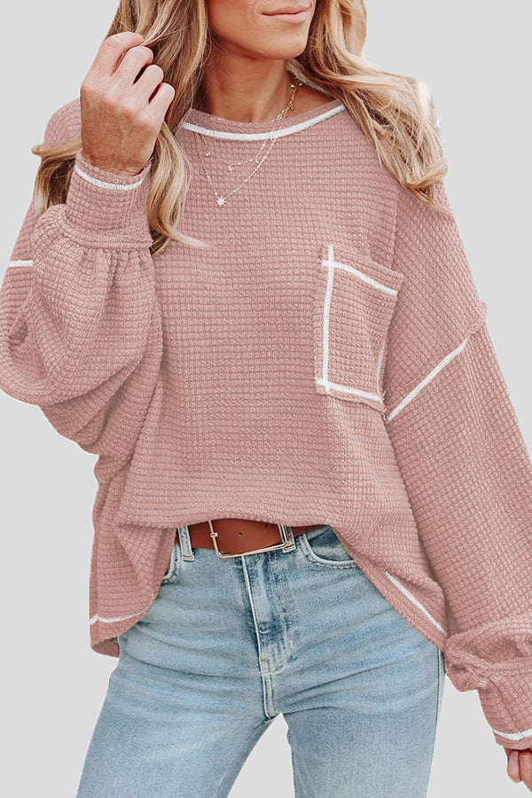 Finally Friday Waffle Knit Top - Fashionpara