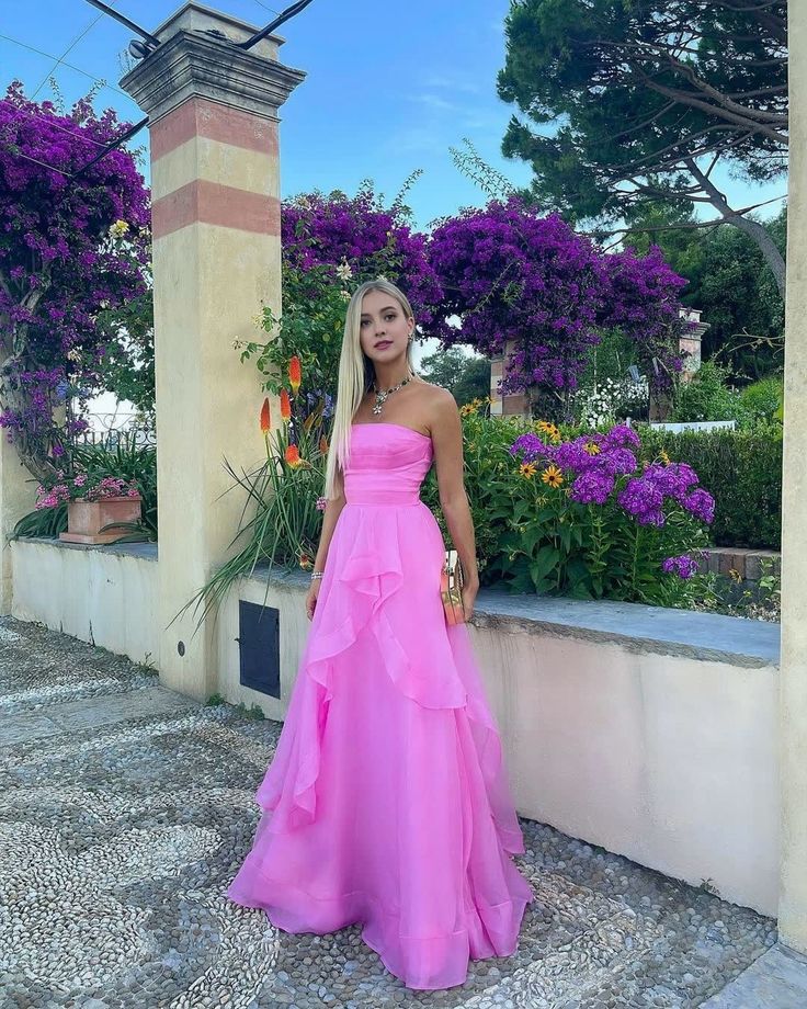 simple pink prom dress,modest evening dresses - Fashionpara