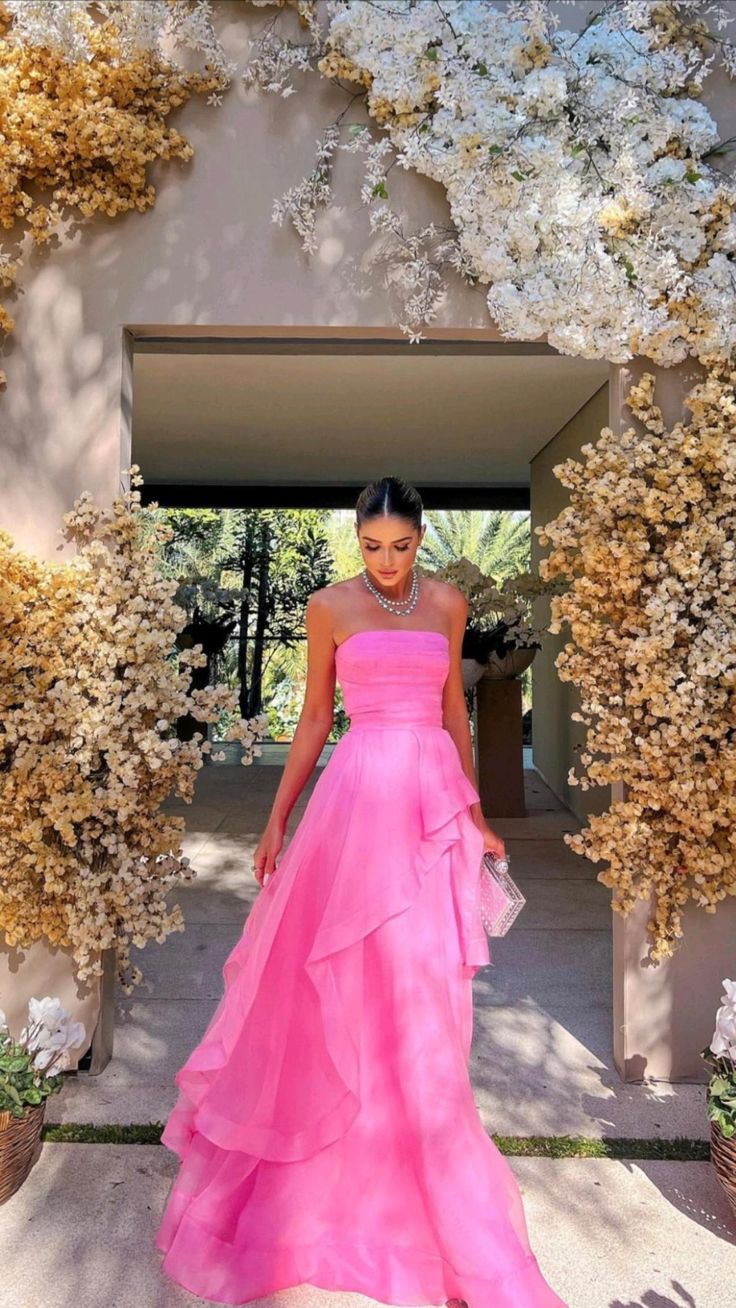 simple pink prom dress,modest evening dresses - Fashionpara