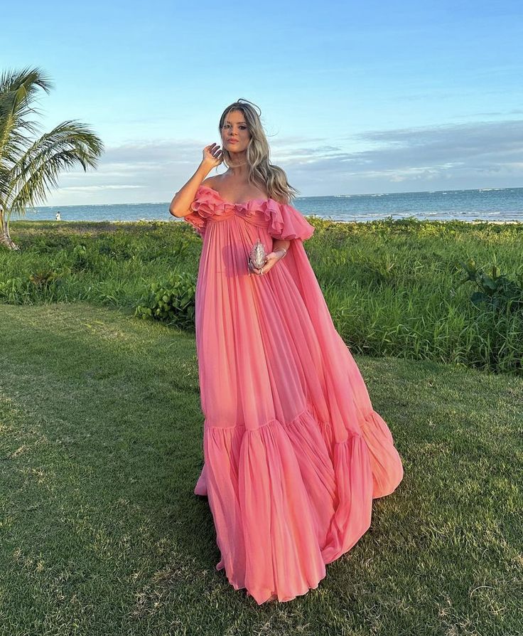 Pink long formal prom dress, long evening party Gown - Fashionpara