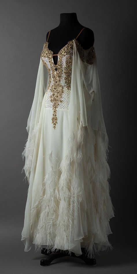 Unique Spaghetti straps Beaded Crystal Wedding Dress, Long Sleeves Feather Chiffon Wedding Dresses