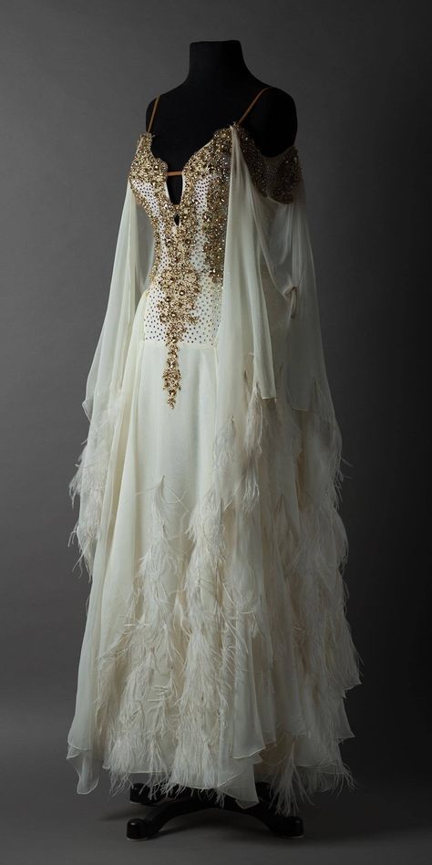 Unique Spaghetti straps Beaded Crystal Wedding Dress, Long Sleeves Feather Chiffon Wedding Dresses
