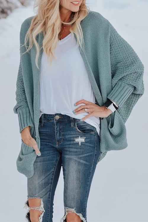 Florcoo Batwing Sleeve Sweater Cardigan for Effortless Style