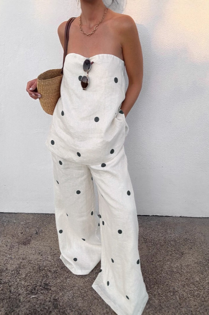 Cotton Polka Dot Tank Two Pieces Set